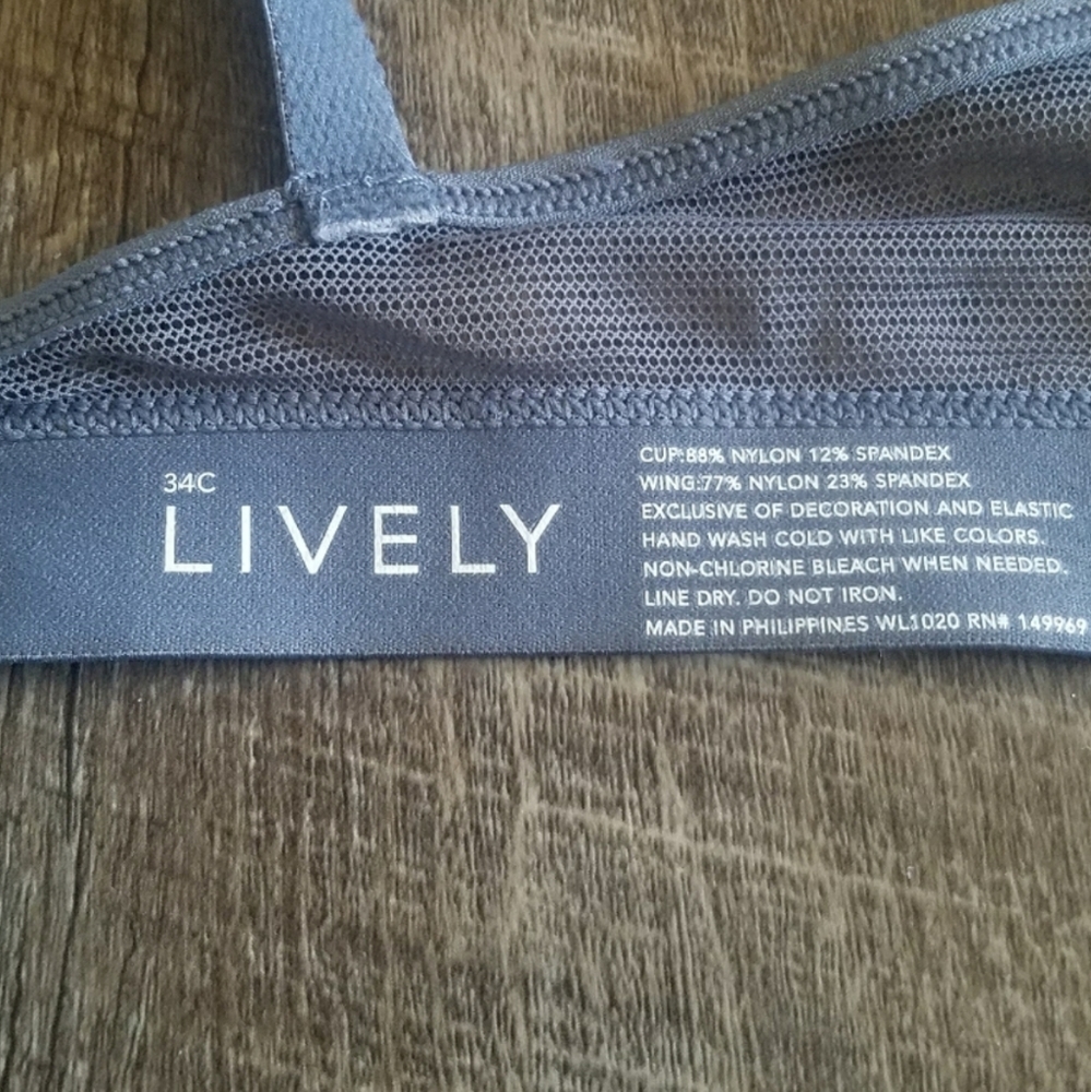 Lively Lace  wireless push-up T-Shirt Bra Smoke gray 34C - Picture 4 of 5